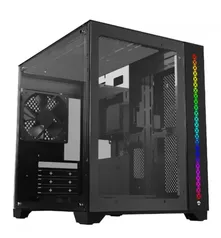 Gabinete Gamer Ninja Tsume, Cube, Mid Tower, RGB, Vidro Temperado, M-ATX, Black, Sem Fonte, Sem fan