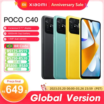 [00h] Smartphone POCO C40 4GB 64GB