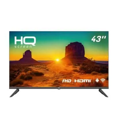 Smart TV HQ 43p Full HD, HDR, Processador Quad Core, Espelhamento De Tela, Sistema Ultrasound, Tela Sem Bordas, Design Slim, Android 11 - HQSTV43N