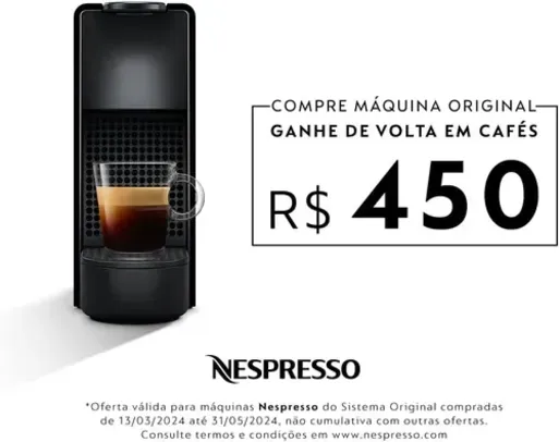 Nespresso Essenza Mini Cafeteira 110V (Ganhe R$ 450,00 EM CAPSULAS)