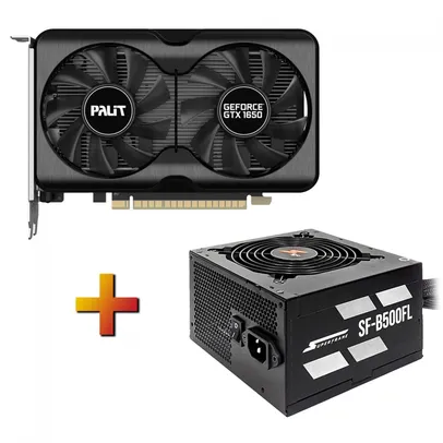 Kit Upgrade Placa de Vídeo Palit GTX 1650 GP OC + Fonte SuperFrame 500W