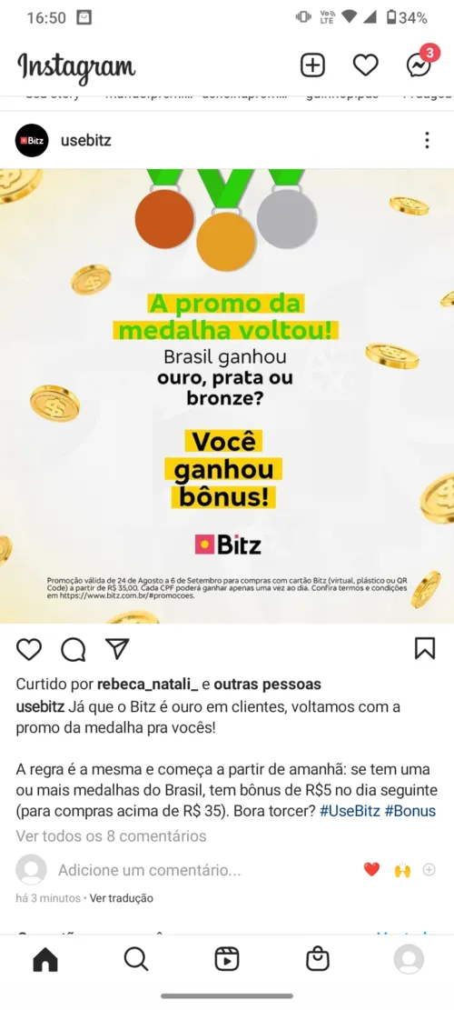 Imagem na descrição da promoção