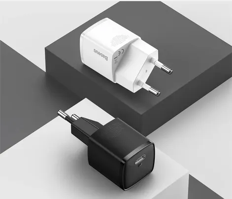 Baseus Plugue Carregador Portátil USB C, Tipo C, Suporte PD