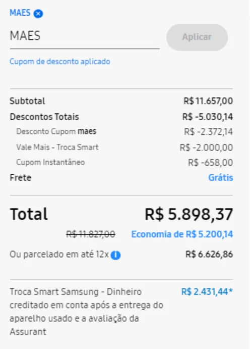 Imagem na descrição da promoção