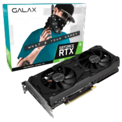 Placa de Video GALAX, GeForce RTX 3060, (1-Click OC), LHR, 12GB, GDDR6, DLSS, Ray Tracing, 36NOL7MD1VOC