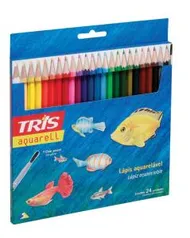 (Primeira Compra) Lápis de Cor Tris Aquarell + Pincel - 24 Cores | R$5