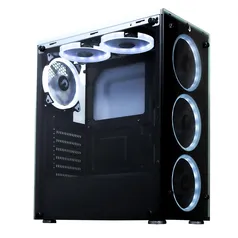 Gabinete Rise Mode Glass 06, Frente e Lateral em Vidro, Branco - RM-WT-06-SF