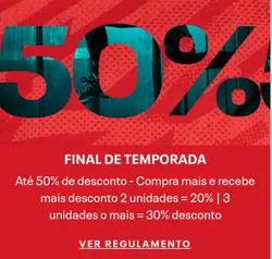 Até 50% OFF em produtos Rebook