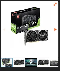 Placa de Vídeo MSI NVIDIA GeForce RTX 3060 VENTUS 2X OC, LHR, 12GB GDDR6, DLSS, Ray Tracing