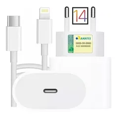 Fonte Carregador + Cabo Tipo C 20w Para iPhone X Xs 11 12 13