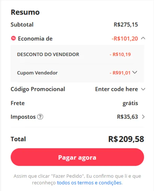 Imagem na descrição da promoção