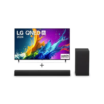 Combo Smart TV LG QNED AI 4K QNED80 65" 2024 + Soundbar LG S40T