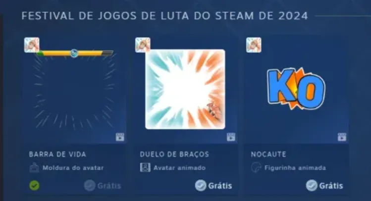 Avatar Animado grátis - FESTIVAL DE JOGOS DE LUTA DO STEAM DE 2024