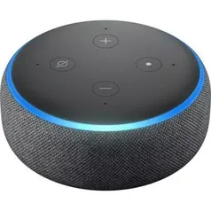 Echo Dot Amazon Smart Speaker Preto Alexa 3a Geração Em Português