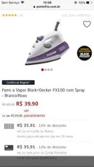 Ferro a Vapor Black+Decker FX100 com Spray – Branco/Roxo