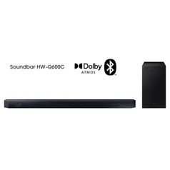 Soundbar Samsung HWQ600C, 3.1.2 Canais , Dolby Atmos + DTS:X, Acoustic Beam, Modo Game Pro