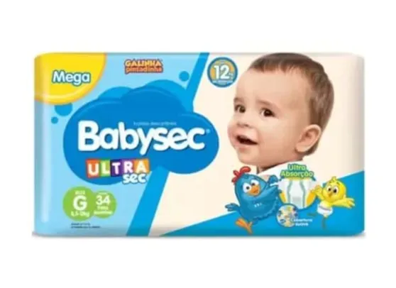 Fralda Babysec Ultrasec Galinha Pintadinha, G, 32 Unidades