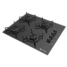 Cooktop a Gás Atlas Agile 4 Bocas com Vidro Temperado Bivolt - Preto | R$314