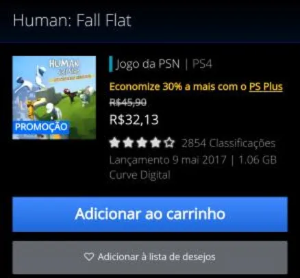 [PSN] Human: Fall Flat (Descontos duplos para assinantes Plus)