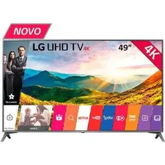 Smart TV LED 49" LG UHD 49UJ6565 Ultra HD 4k com Conversor Digital 4 HDMI 2 USB Wi-Fi Painel Ips 4K com Upscaler 4K Webos 3.5 HDR e Sound Synk - R$2200