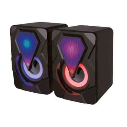 Caixa de Som Gamer X-Cell , LED RGB, 10W, USB, P2, Preto e Azul - XC-CM-17