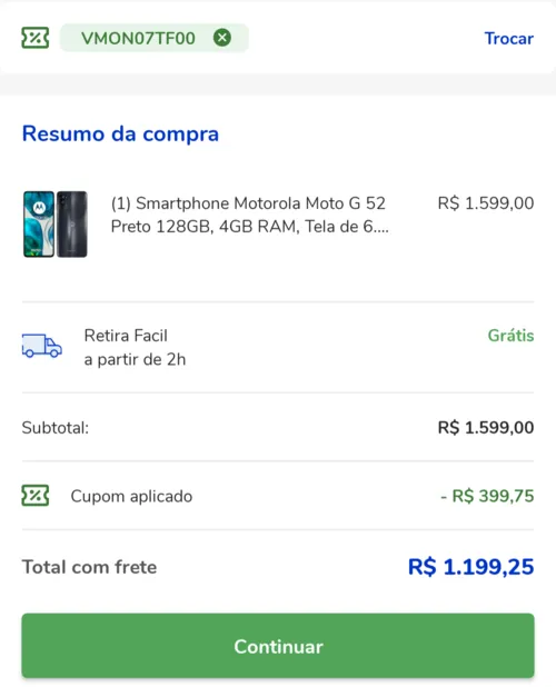 Imagem na descrição da promoção