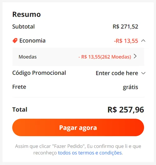 Imagem na descrição da promoção