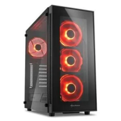 Gabinete Sharkoon TG5 Red Vidro Temperado 4mm Led Fan 12cm ATX 10% Slide 1 of 6