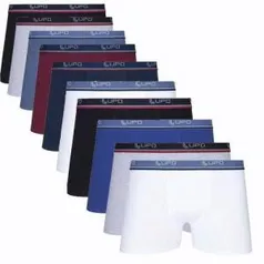 [AME R$ 95,94] - Kit Com 10 Cuecas Boxer Cotton Confort 523-002 - Lupo - G