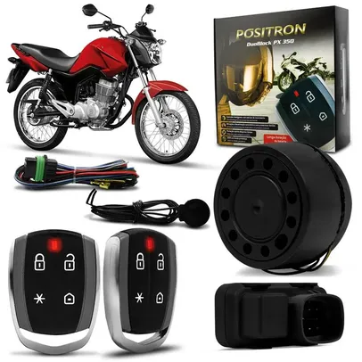 Alarme Moto Positron Duoblock PX 350 G8 Universal Função Presença Sensor Movimento Com 2 Controles