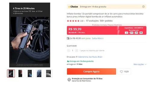 Imagem na descrição da promoção