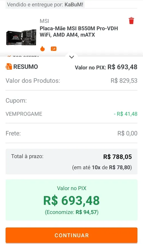 Imagem na descrição da promoção