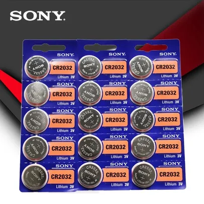 [Novos Usuários) Bateria De Lítio 3V Sony CR2032, , 15 Unidades | R$8