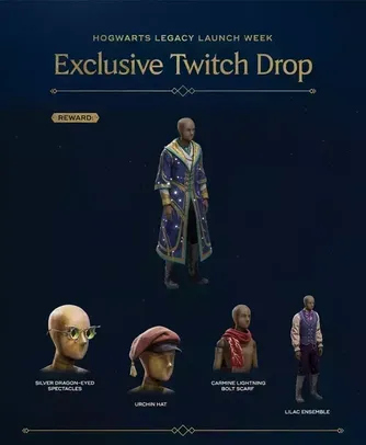 5 PEÇAS HOGWARTS LEGACY _ 07/02 - 24/02 TWITCH DROPS (CAPA DE MERLIM DIAS 07 - 10)