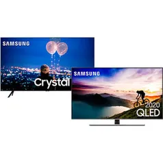 [AME R$5.198] Samsung Smart TV 55'' QLED 4K 55Q70T + Samsung Smart TV 50'' Crystal UHD 50TU8000 | R$6198