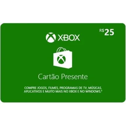 (PIX) Gift Card Xbox: R$ 25 - Código Digital