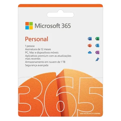 Microsoft Office 365 Personal com 1TB na Nuvem