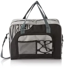 Bolsa de Viagem BV6402 c/ 3 Divisões, Unissex, LS Bolsas, Cinza, 43 x 32 x 25 cm