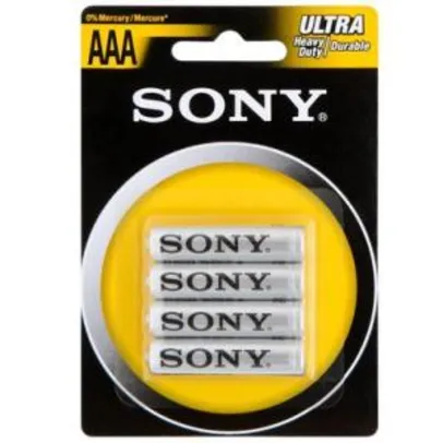 Pilha Zinco Carbono Sony AAA Pack 4 Ultra Heavy Duty R03-NUB4A ((R$4,90-Boleto))