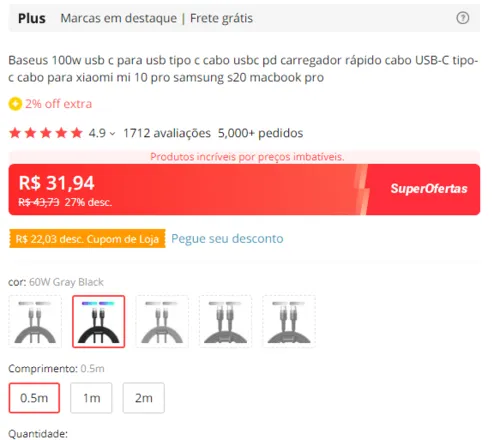 Imagem na descrição da promoção