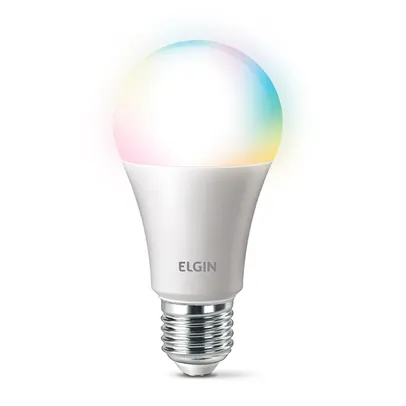 Lâmpada Smart Elgin Smart Color 10W RGB, WiFi, Modelo Bulbo, Suporta Controle de Voz, Bivolt | R$ 55