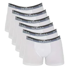 Kit 6 Cuecas Boxer Comfortblend Duo Zorba, Branco Tam P (PRIME)