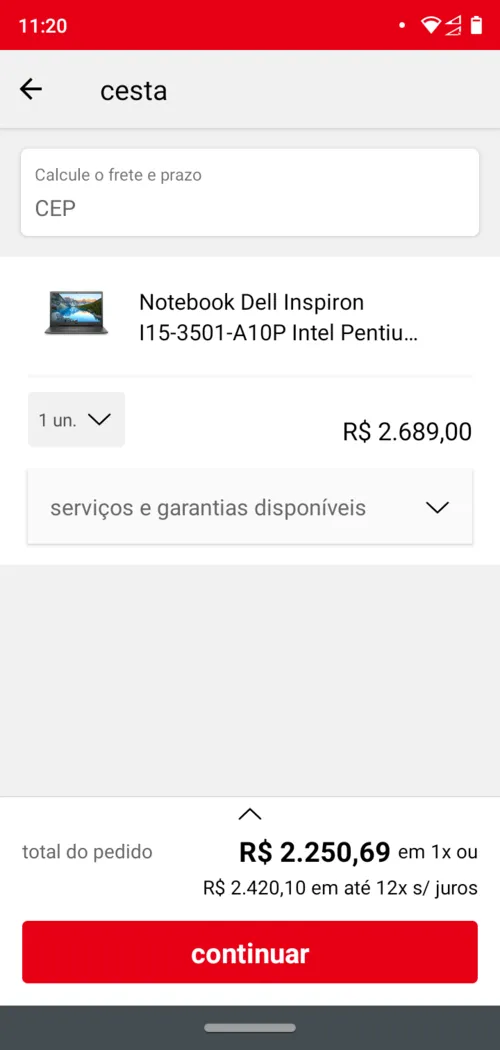 Imagem na descrição da promoção