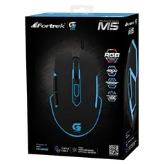 Mouse Gamer PRO M5 RGB Preto FORTREK, Fortrek, Mouses R$71