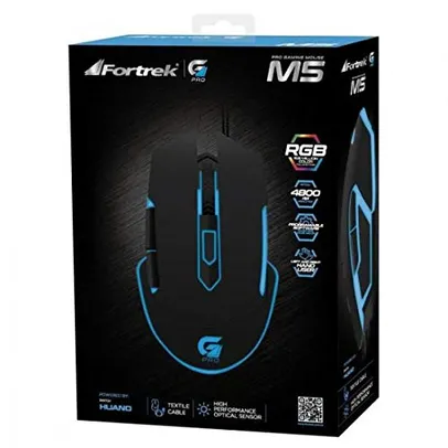Mouse Gamer PRO M5 RGB Preto FORTREK, Fortrek, Mouses R$71