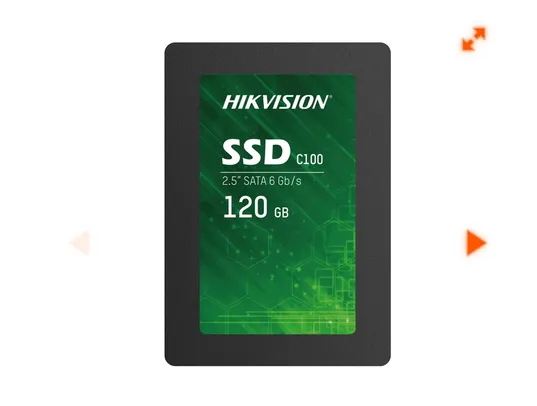 SSD Hikvision C100, 120GB, Sata III, Leitura 550MBs e Gravação 420MBs, HS-SSD-C100/120G