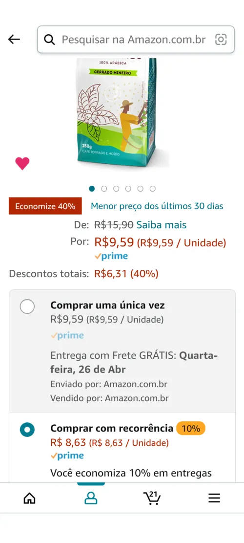 Imagem na descrição da promoção