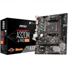 placa-Mãe MSI A320M-A Pro Max p/ AMD AM4, m-ATX, DDR4