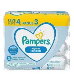 Kit com 4 pacotes toalhas unedecidas pampers | R$ 28