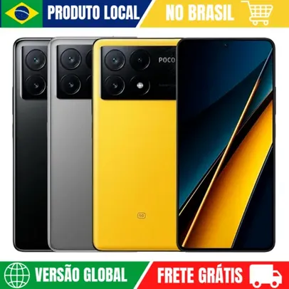 Smartphone Xiaomi Poco X6 PRO 5G Versão Global 5G, ROM Global, Câmera 64MP, Carregador 67W 256gb/8gb ram 